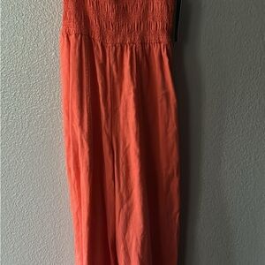 Coral Strapless romper